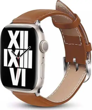 Rrip për Apple Watch Crong Noble Band, lëkurë natyrale, 42/44/45/49 mm, mokka