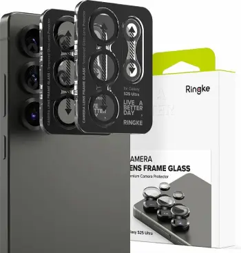 Mbrojtës kornize kamere Ringke për Samsung Galaxy S25 Ultra, 2 copë, Zi