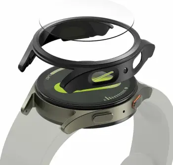 Mbështjellës + xham i temperuar Ringke për Samsung Galaxy Watch 7 44mm, Zi, set