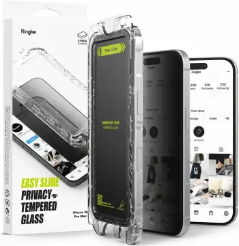 Xham mbrojtës privatësie Ringke Easy Slide për iPhone 16 Pro Max, 2 copë