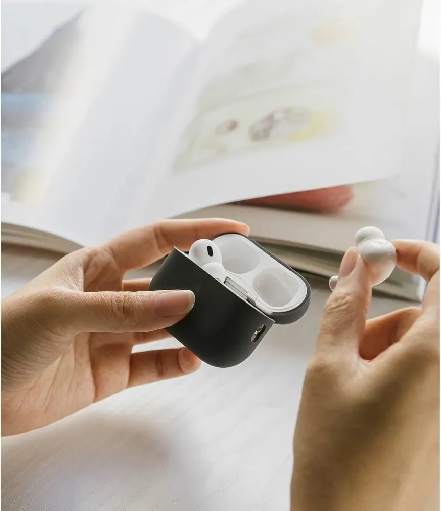 Mbështjellës Ringke për AirPods Pro/Pro 2, Silikon, Blu e errët, me karabinë - 12