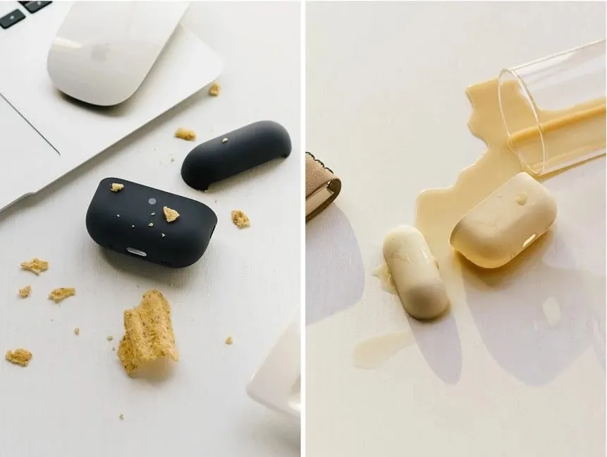 Mbështjellës Ringke për AirPods Pro/Pro 2, Silikon, Blu e errët, me karabinë - 14