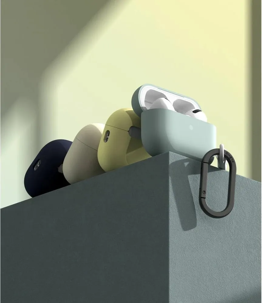 Mbështjellës Ringke për AirPods Pro/Pro 2, Silikon, Blu e errët, me karabinë - 5
