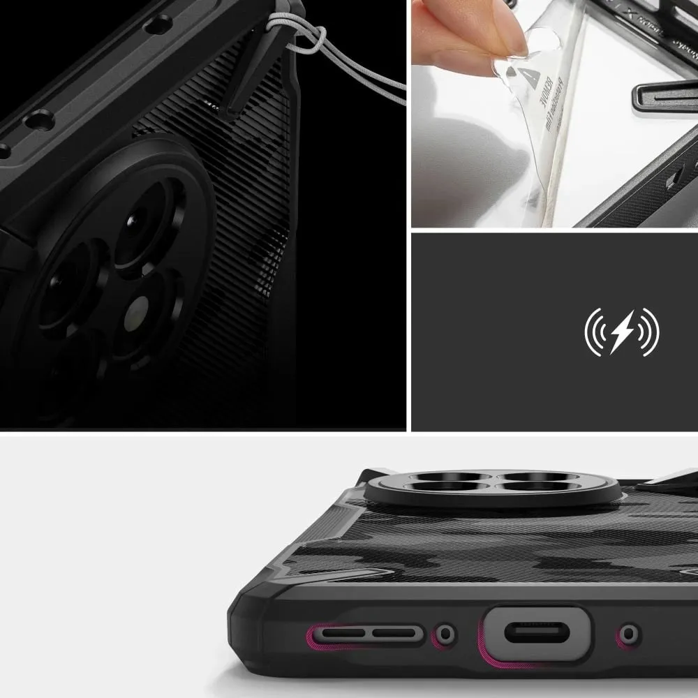Mbështjellës Ringke Fusion X për OnePlus 13R, Black-Camo - 7