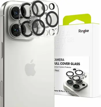 Mbrojtës xhami për kamerë Ringke për iPhone 16 Pro / 16 Pro Max, 2 copë