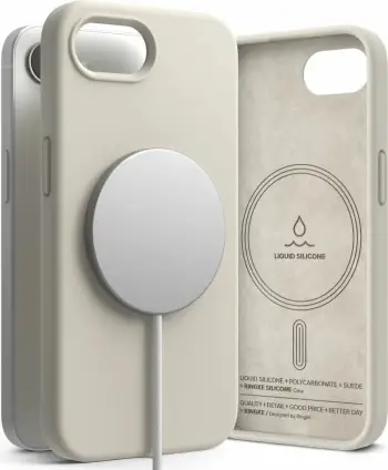 Mbështjellës Ringke Silicone MagSafe për iPhone 16e, Bezhe