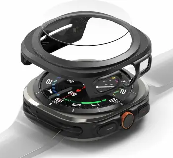 Mbështjellës + xham i temperuar Ringke për Samsung Galaxy Watch Ultra 47mm, Zi, set