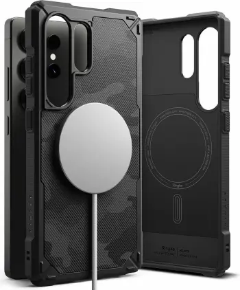 Mbështjellës Ringke Rugged Gear MagSafe për Samsung Galaxy S25 Ultra, Black Camo