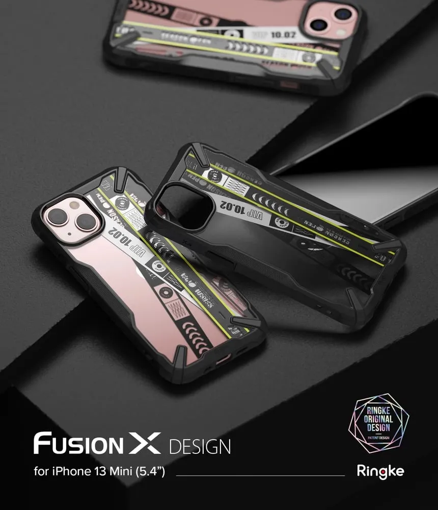 Mbështjellës Ringke Fusion X Design për iPhone 13 mini, FXD540E43, i zi/transparente - 9