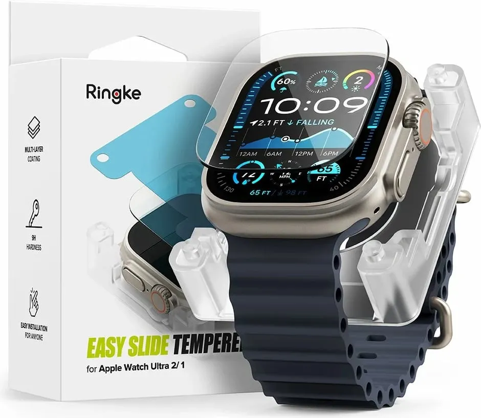 Xham i temperuar për Apple Watch Ultra 1/2 49mm Ringke Easy Slide, Transparent - 1