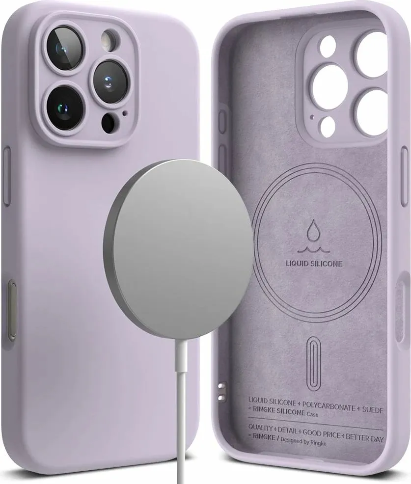 Mbështjellës Ringke Silicone MagSafe për iPhone 16 Pro, Violet - 2