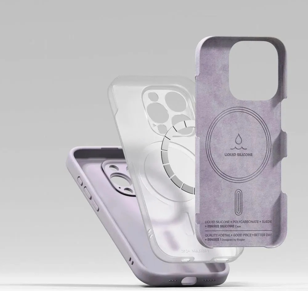 Mbështjellës Ringke Silicone MagSafe për iPhone 16 Pro, Violet - 7