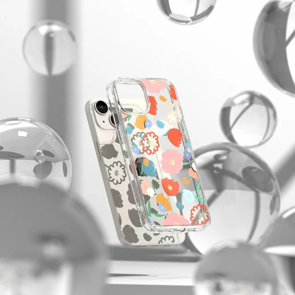 Mbështjellës Ringke Fusion Design për iPhone 14 Plus, transparent me lule - 3