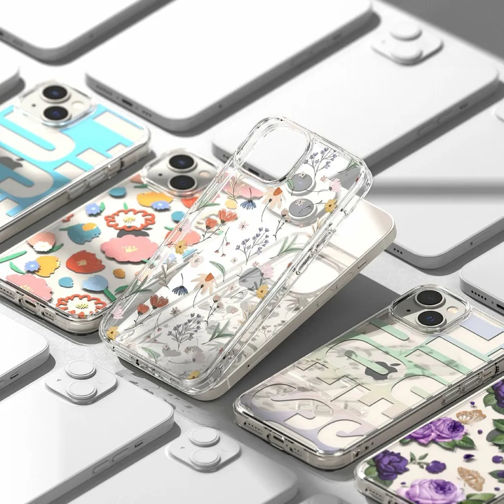 Mbështjellës Ringke Fusion Design për iPhone 14 Plus, transparent me lule - 4