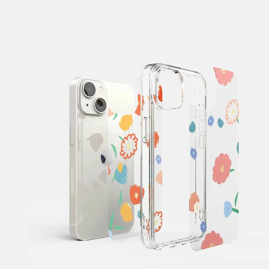 Mbështjellës Ringke Fusion Design për iPhone 14 Plus, transparent me lule - 5