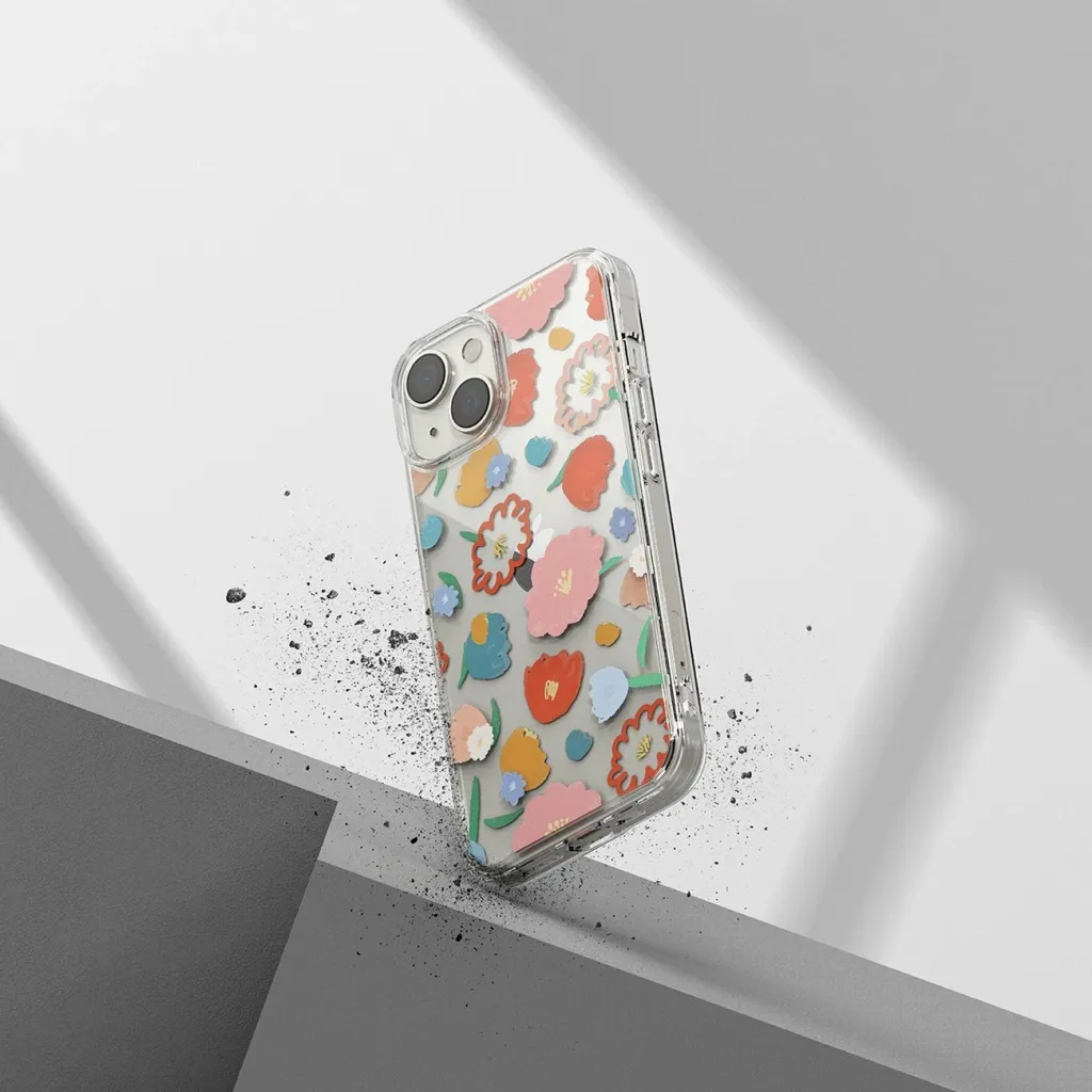 Mbështjellës Ringke Fusion Design për iPhone 14 Plus, transparent me lule - 7
