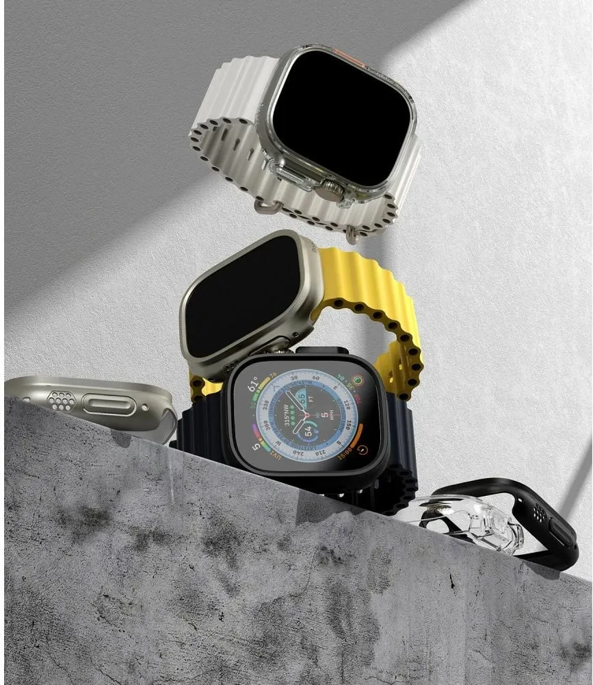 Mbështjellës Ringke Slim për Apple Watch Ultra 49mm, 2 copë, Transparent & Titanium - 3