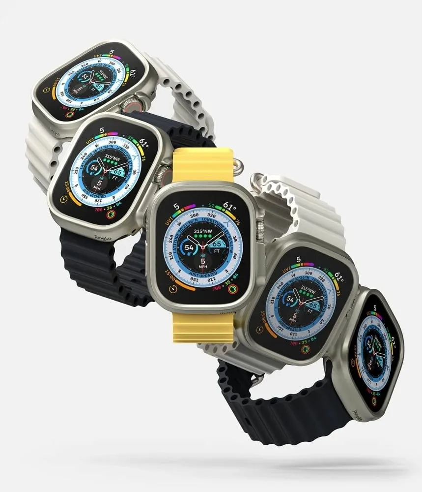 Mbështjellës Ringke Slim për Apple Watch Ultra 49mm, 2 copë, Transparent & Titanium - 4