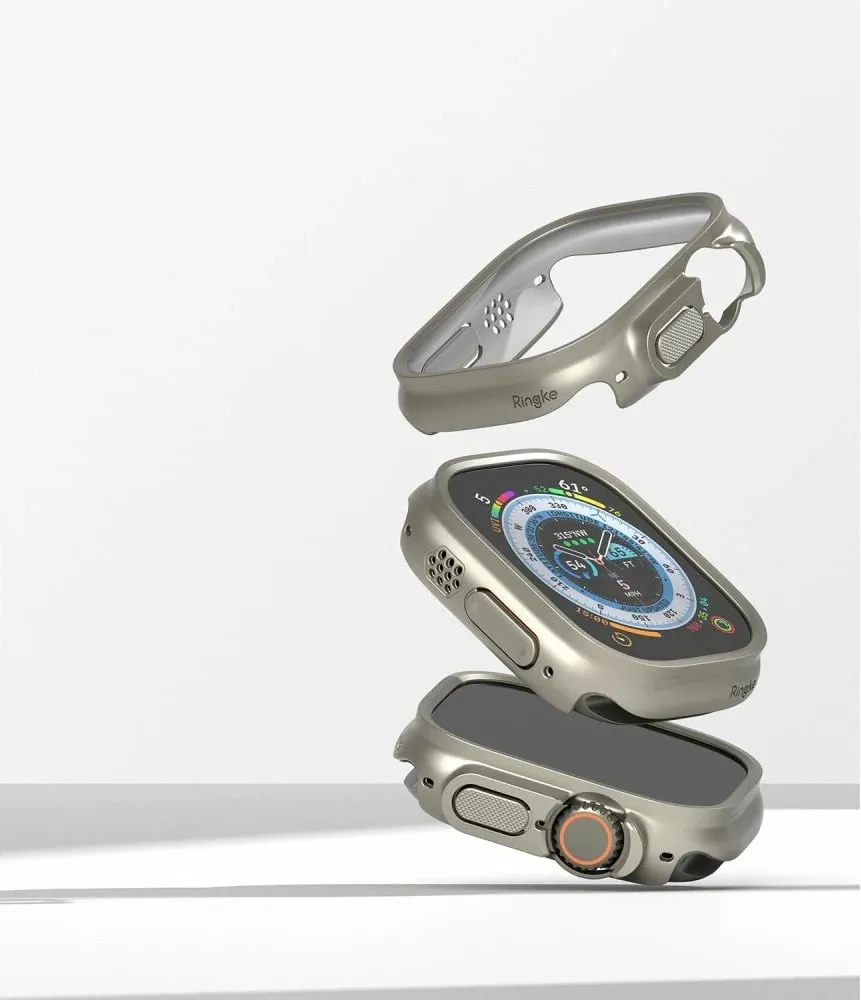 Mbështjellës Ringke Slim për Apple Watch Ultra 49mm, 2 copë, Transparent & Titanium - 6