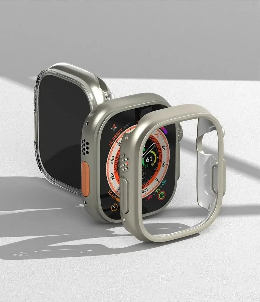 Mbështjellës Ringke Slim për Apple Watch Ultra 49mm, 2 copë, Transparent & Titanium - 9