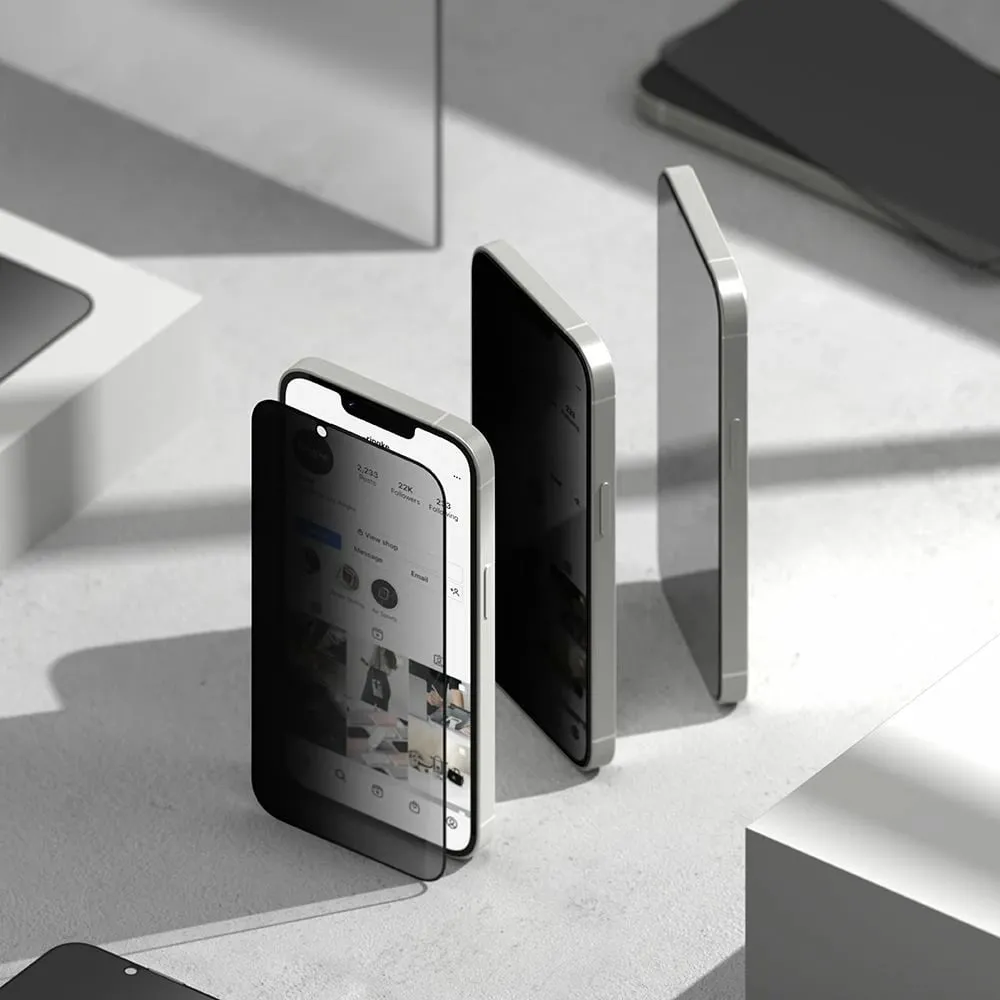 Mbrojtës xhami Ringke Easy Slide Privacy Glass për iPhone 13/13 Pro/14, 2 copë - 4