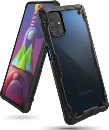 Mbështjellës Ringke Fusion X për Samsung Galaxy M51, i zi/transparente