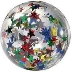 Top lodër Goki Rubber Ball FB106, me yje me shkëlqim, shumëngjyrëshe