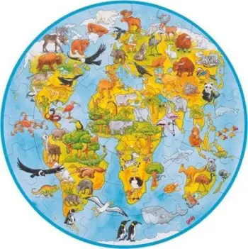 Puzzle druri për fëmijë Goki XXL world, shumëngjyrëshe