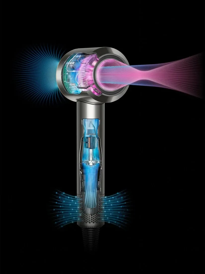 Tharëse flokësh Dyson Supersonic, 1600W, 3 shtojca, natë blu/bakër - 5