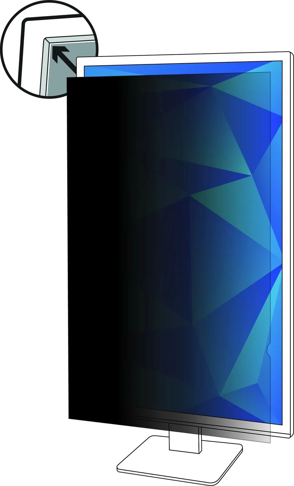 Filtër privatësie 3M PF250W9P, 25.0", 16:9, i zi - 1