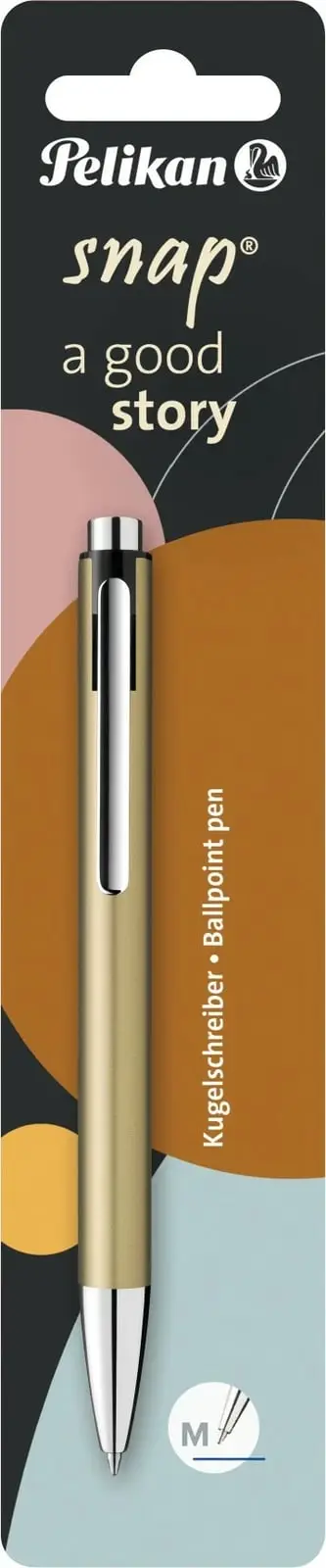 Stilolaps Pelikan Snap metallic gold, trup metalik, klips, rimbushës, ngjyrë e kaltër
