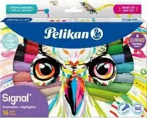 Marker tekstual Pelikan Textmarker Signal, set 16 copë, ngjyra të përziera