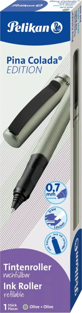Stilolaps roller Pelikan Pina Colada Edition, 0.7mm, bojë blu, olive metalik