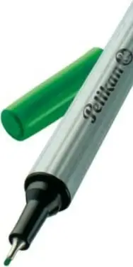 Fineliner Pelikan 96, 0.4mm, ngjyrë e gjelbër, trup i argjendtë