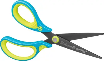 Gërshërë fëmijësh Pelikan 810296, drejt, 150mm, titanium, dorezë ergonomike, kaltër/lime