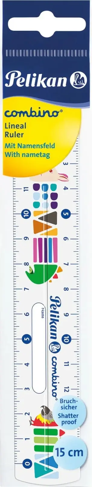 Vizore plastike Pelikan Combino 15cm, shumëngjyrëshe