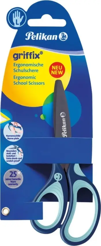 Gërshërë artizanale Pelikan SC1LB për fëmijë, prerje drejtë, për të majtë, ngjyrë kaltër