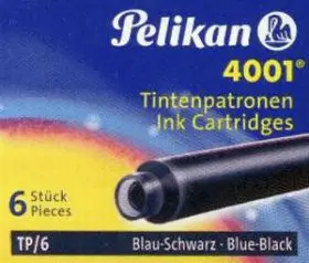 Fishekë boje për stilolaps Pelikan Tp/6, 6 copë, të kaltër / të zi