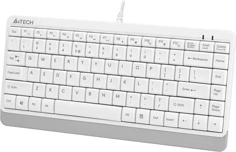 Tastierë A4Tech FK11, me kabllo, US INTL, e bardhë - 1