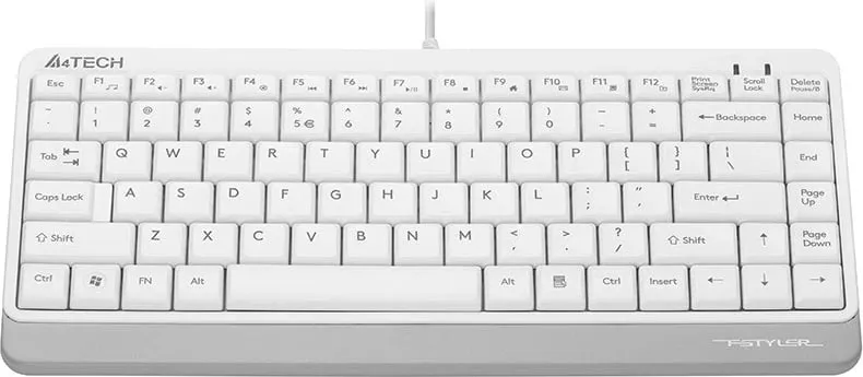 Tastierë A4Tech FK11, me kabllo, US INTL, e bardhë - 2