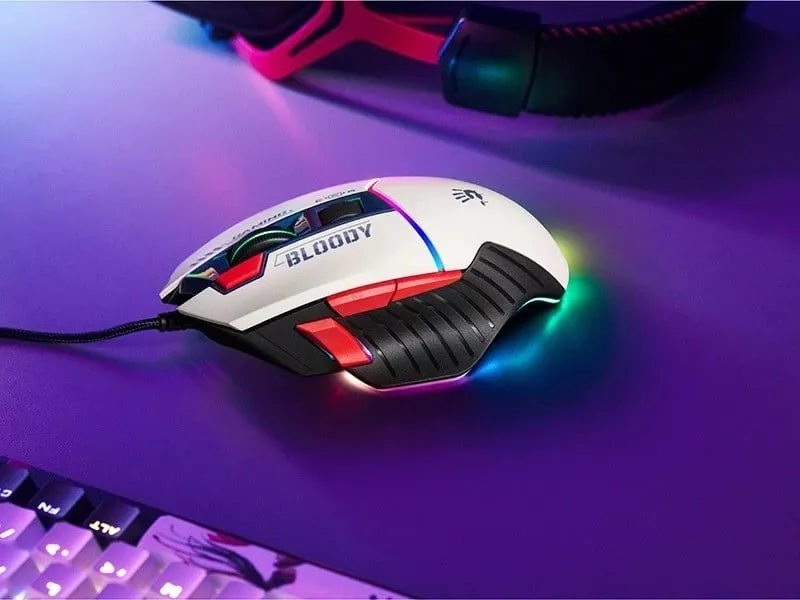 Maus A4 Tech W95Max, Gaming, i bardhë / i zi - 3