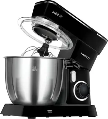 Mikser planetar MPM MRK-25, 1400W, 2 tasa inoksi 4.5L dhe 5L, i zi