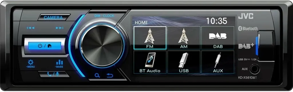 Radio veture JVC KD-X561DBT, Bluetooth, USB, ekran 3", e zezë/kaltër - 1