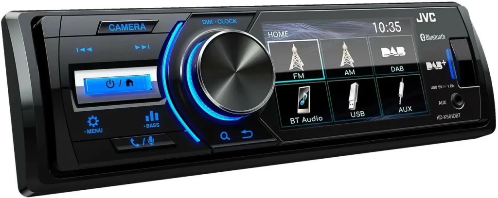Radio veture JVC KD-X561DBT, Bluetooth, USB, ekran 3", e zezë/kaltër - 4