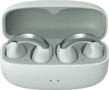 Kufje TWS JVC HA-NP1THU, open-back, earcuff, argjend