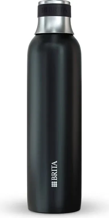 Shishe uji BRITA sodaTRIO 0.65L, çelik inox, e zezë - 1