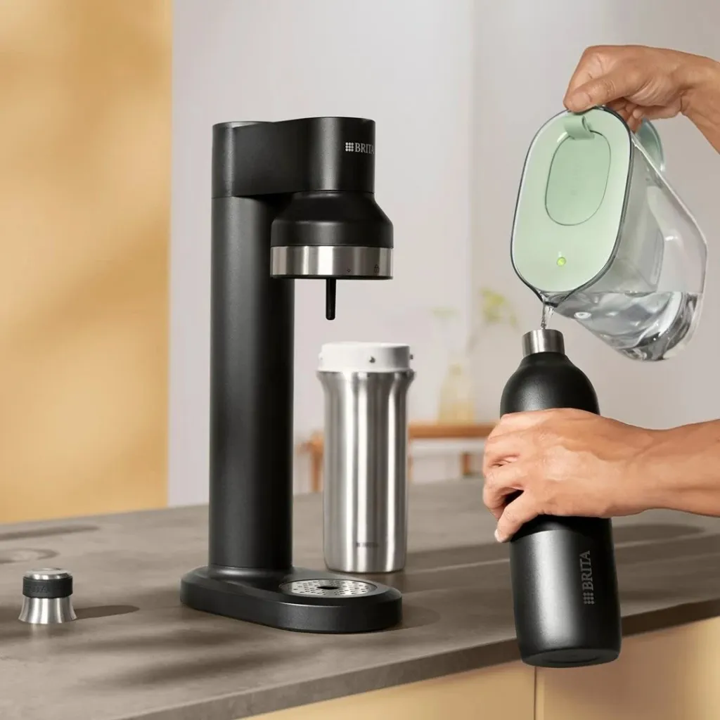 Shishe uji BRITA sodaTRIO 0.65L, çelik inox, e zezë - 3