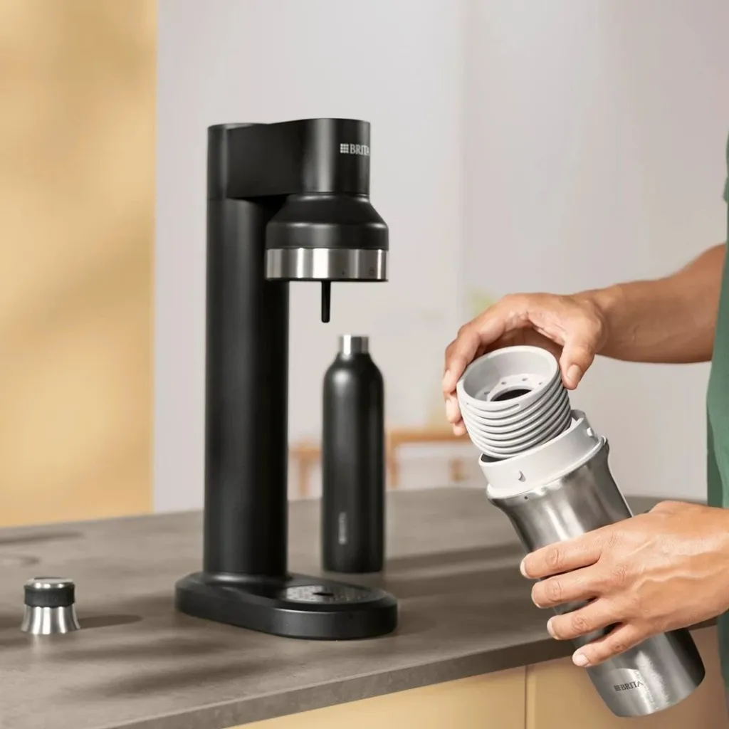 Shishe uji BRITA sodaTRIO 0.65L, çelik inox, e zezë - 4