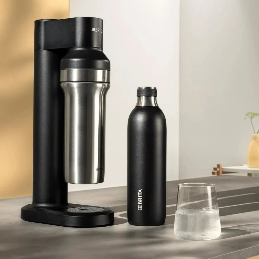 Shishe uji BRITA sodaTRIO 0.65L, çelik inox, e zezë - 6