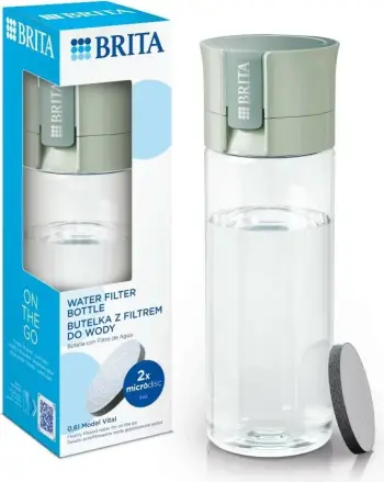 Shishe filtrimi uji Brita Vital, 600ml, me 2 filtra MicroDisc, jeshile pastel